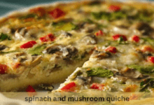 spinach and mushroom quiche