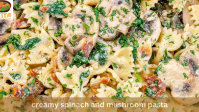 creamy spinach and mushroom pasta