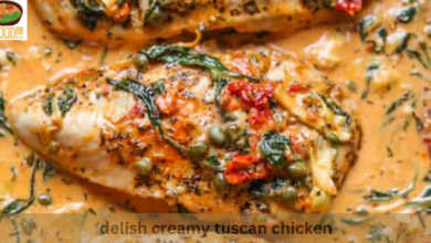 delish creamy tuscan chicken