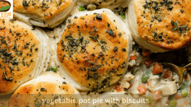 vegetable pot pie with biscuits