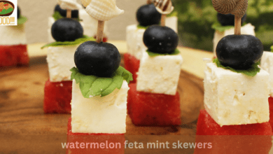watermelon feta mint skewers