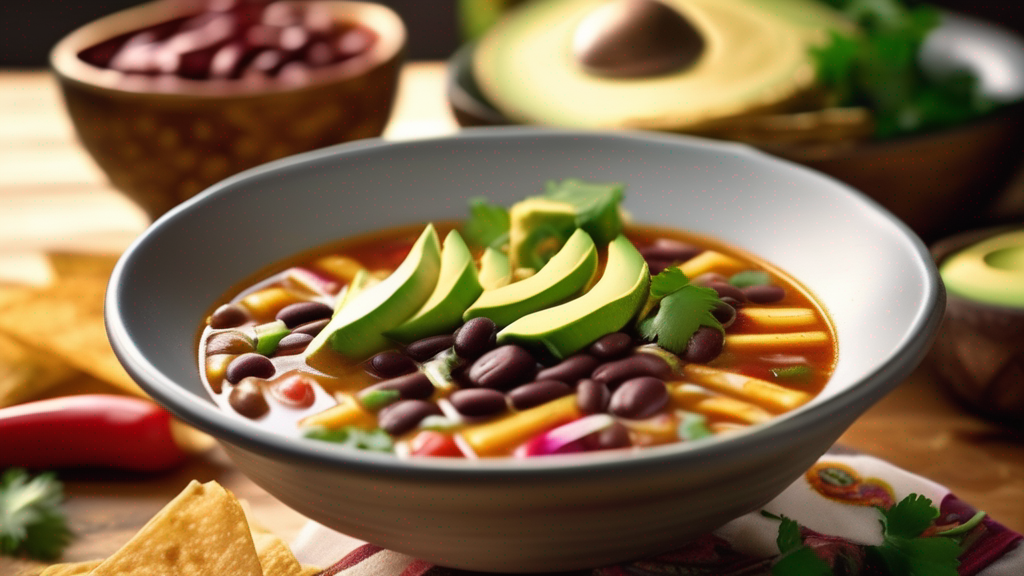 Vegetarian Mexican Tortilla Soup Recipe- Spicy Comfort Bowl
