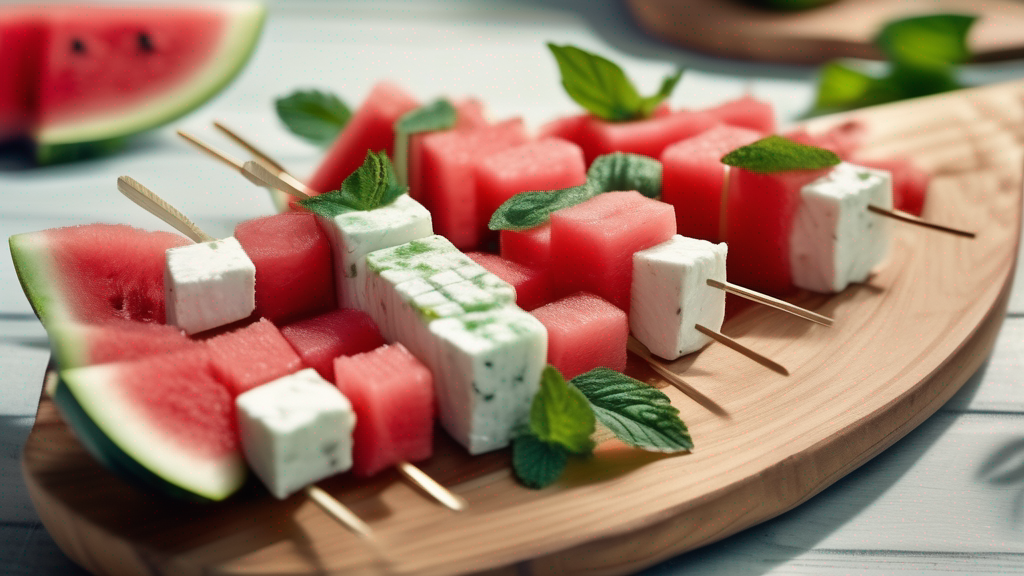 Watermelon Feta Mint Skewers Recipe- Refreshing Summer Appetizer